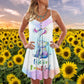 Elephant Summer Vibes Limited 1 – Women's Summer Sleeveless V-Neck Camisole Dress