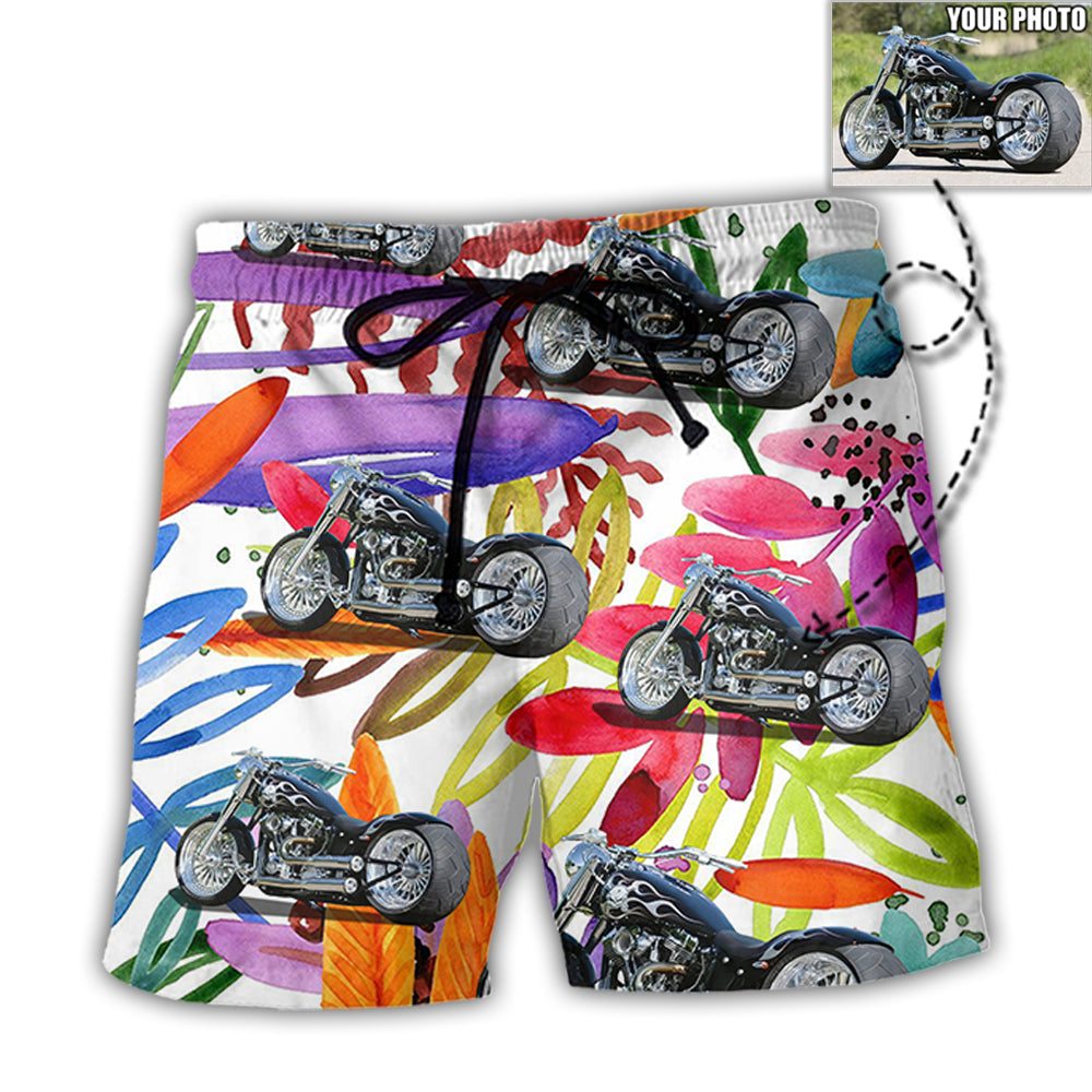 5 / Adults / S Motorcycle My Sweet Lover Custom Photo - Beach Short - Owls Matrix LTD