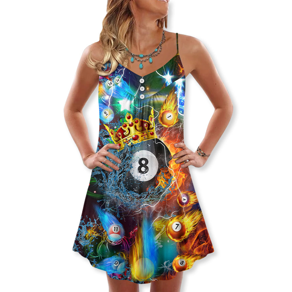 Christmas Billiard Fire Merry – Women's Summer Sleeveless V-Neck Camisole Dress