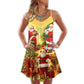 Santa Story Holiday Joy – Women's Summer Sleeveless V-Neck Camisole Dress