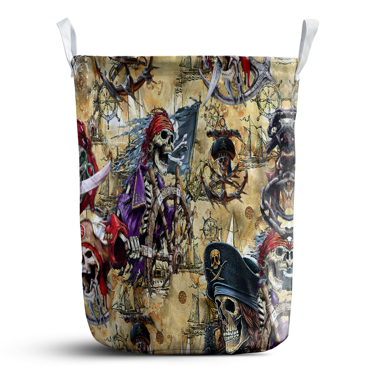 Skull Amazing Pirate Hunting - Laundry Basket - Owls Matrix LTD