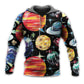 Planet Black Cosmic Art Style - Hoodie