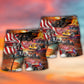 Hot Rod Independence Day Firework Happy - Beach Short - Owls Matrix LTD