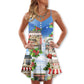 Christmas Baking Snowy Holiday – Women's Summer Sleeveless V-Neck Camisole Dress