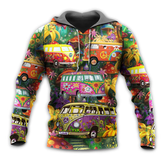 Hippie Peace Bus Colorful Life Style - Hoodie