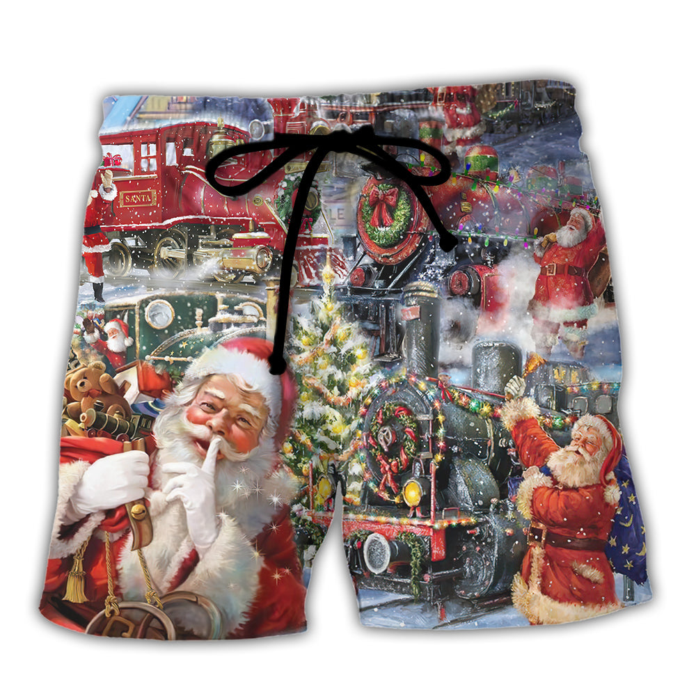 Santa Express Christmas Train Scenic - Beach Short