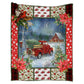 Cardinal Red Truck Christmas 50 x 60 Inch Flannel Blanket For Cozy Bedroom And Sofa Decor