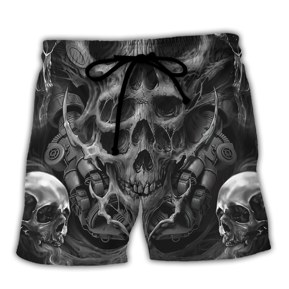 Dark Skull Inner Demons Art - Beach Short