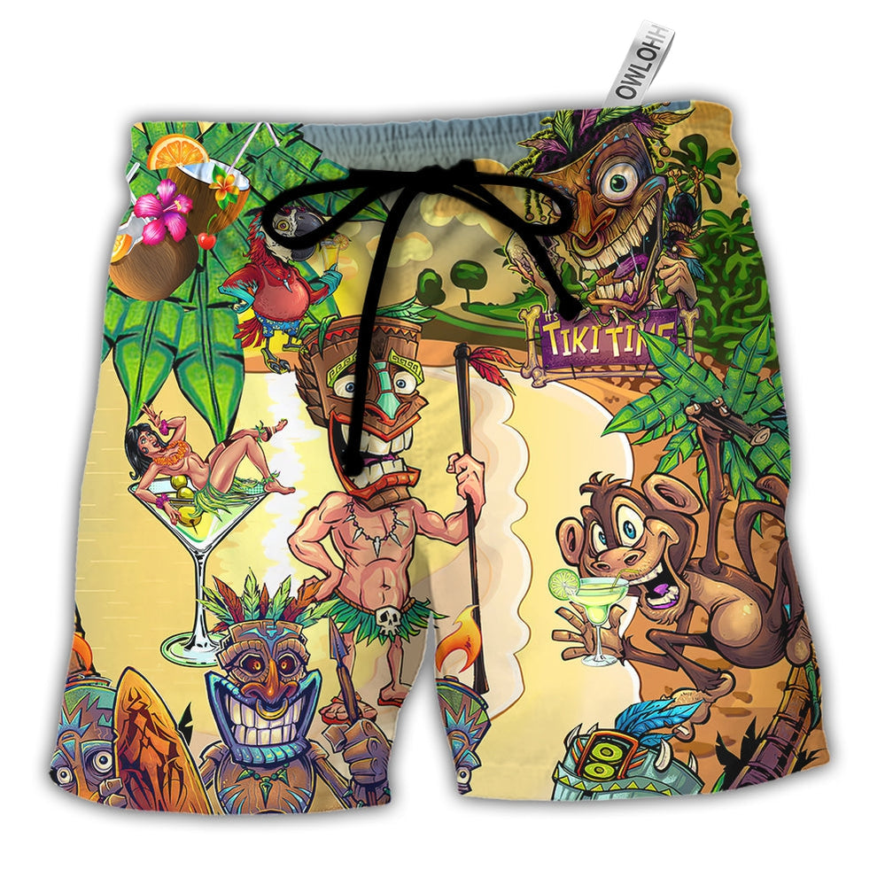 Cocktail Tiki Bar Summer Beach - Beach Short - Owls Matrix LTD
