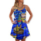 Christmas Fishing Lover Happy Holiday – Women's Summer Sleeveless V-Neck Camisole Dress