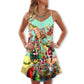 Christmas Santa Love World Map – Women's Summer Sleeveless V-Neck Camisole Dress