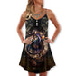 Golden Dragon Royal Style – Women's Summer Sleeveless V-Neck Camisole Dress