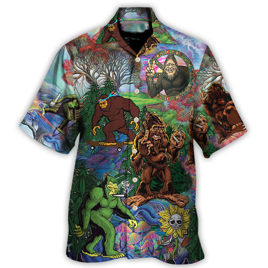Hippie Bigfoot Peace Life Colorful Vintage Style - Hawaiian Shirt
