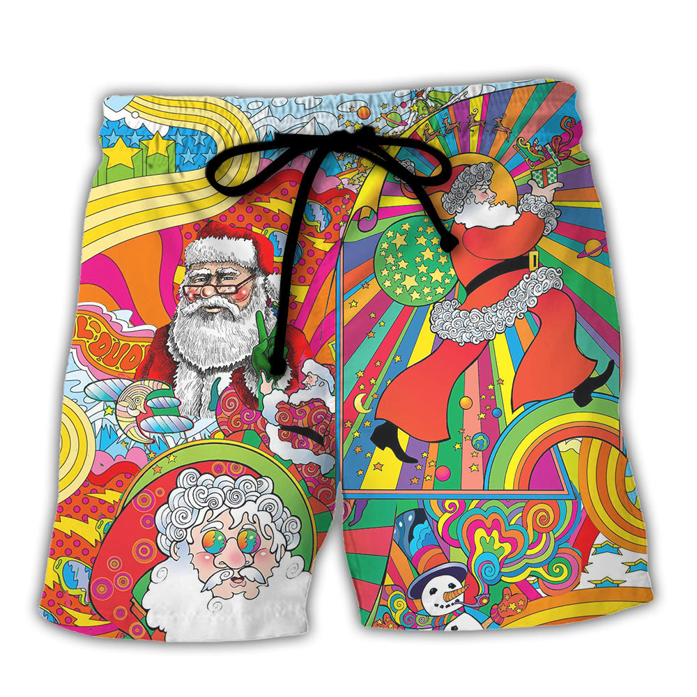 Hippie Santa Merry Christmas - Beach Short