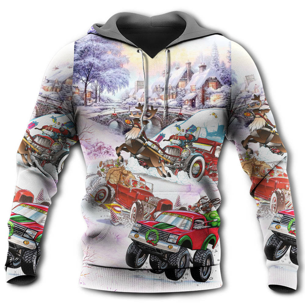 Christmas Car Run Xmas Ho Ho Ho - Hoodie