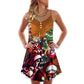 Skull Santa Merry Christmas – Women's Summer Sleeveless V-Neck Camisole Dress