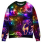Christmas Reindeer Neon Light Art – Sweater - Ugly Christmas Sweater