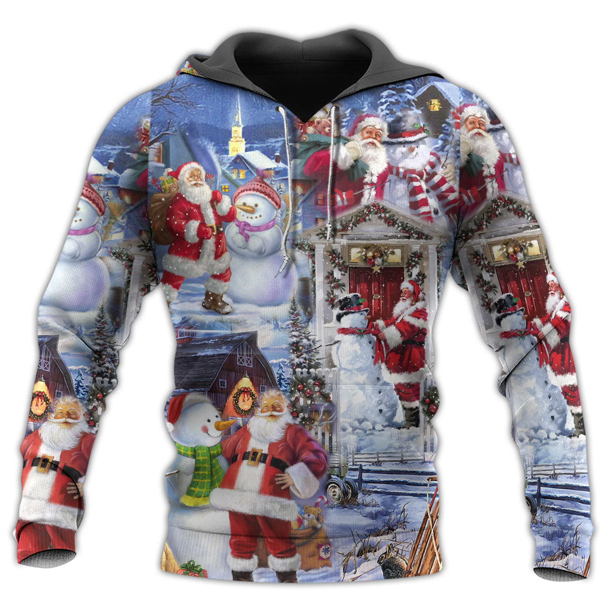Snowman Winter Holiday Friends Art – 3D Hoodie