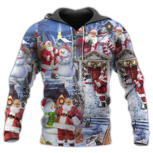 Snowman Winter Holiday Friends Art – 3D Hoodie