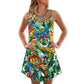 Christmas Parrot Tropical Love – Women's Summer Sleeveless V-Neck Camisole Dress