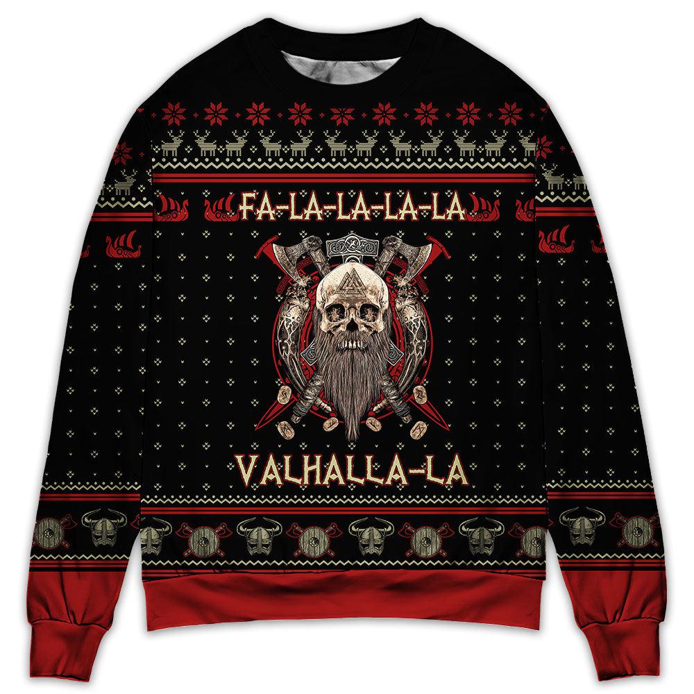 Viking Valhalla Black And Red Holiday – Sweater - Ugly Christmas Sweater