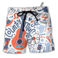 Beach Short / Adults / S Guitar Country Music Festival Elements - Beach Short - Owls Matrix LTD