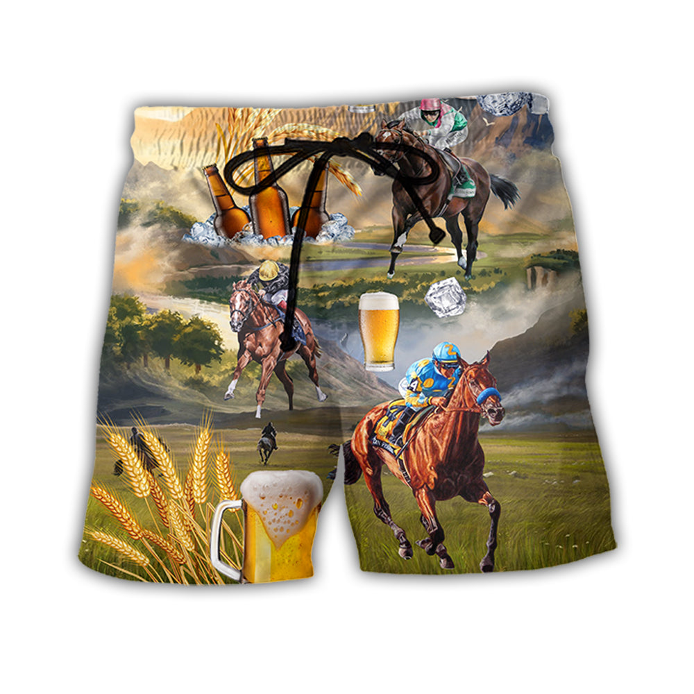Beer And Horse Racing Style – Beach Short
