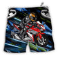 Beach Short / Adults / S Motorbike Dog I Like Dogs And Motogp - Beach Short - Owls Matrix LTD