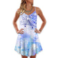 Music Watercolor Notes – Women's Summer Sleeveless V-Neck Camisole Dress