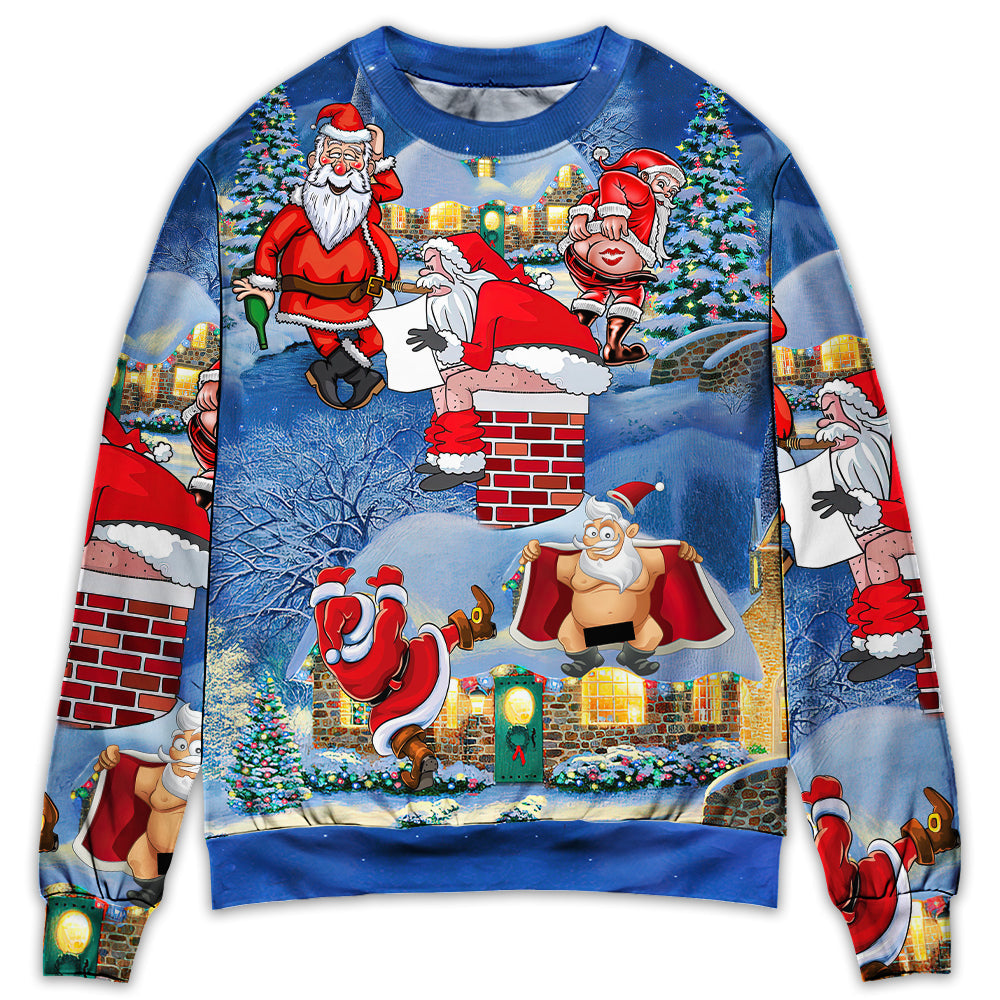 Christmas Rebellious Santa Fun Art – Sweater - Ugly Christmas Sweater