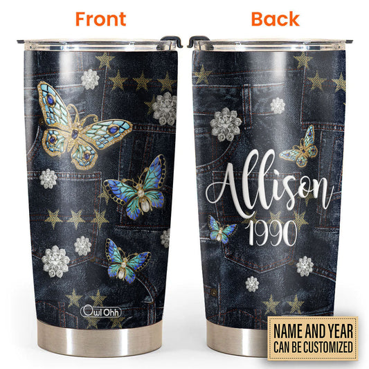 Butterfly Jewelry Jeans Personalized 20 Oz Tumbler