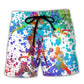 Volleyball Colorful Paint Style - Beach Short
