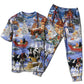 T-shirt + Pants / S Christmas Love Farm Xmas - Pajamas Short Sleeve - Owls Matrix LTD