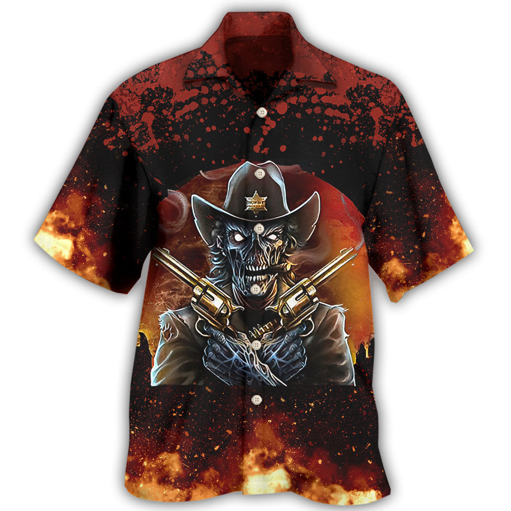 Skull Cowboy Western Bold Quote Art – Hawaiian Shirt