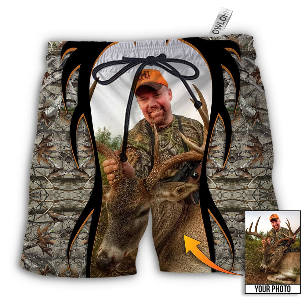Beach Short / Adults / S Hunting Lover Cool Pattern Custom Photo - Beach Short - Owls Matrix LTD