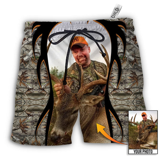 Beach Short / Adults / S Hunting Lover Cool Pattern Custom Photo - Beach Short - Owls Matrix LTD