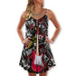 Christmas Guitar Rock Soul Love – Women's Summer Sleeveless V-Neck Camisole Dress