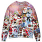 Santa And Snowman Snow Village – Sweater - Ugly Christmas Sweater