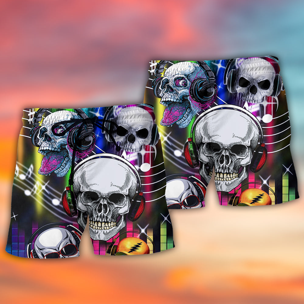 Skull Aloha Skull Music Lets Get High - Beach Short - Owls Matrix LTD