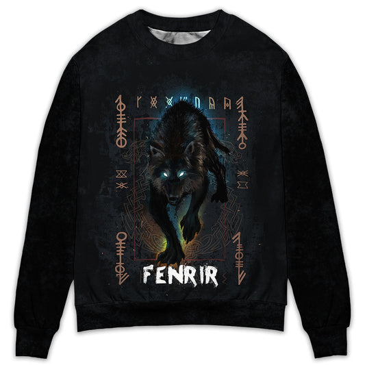 Viking Wolf Mythic Power Style – Sweater - Ugly Christmas Sweater