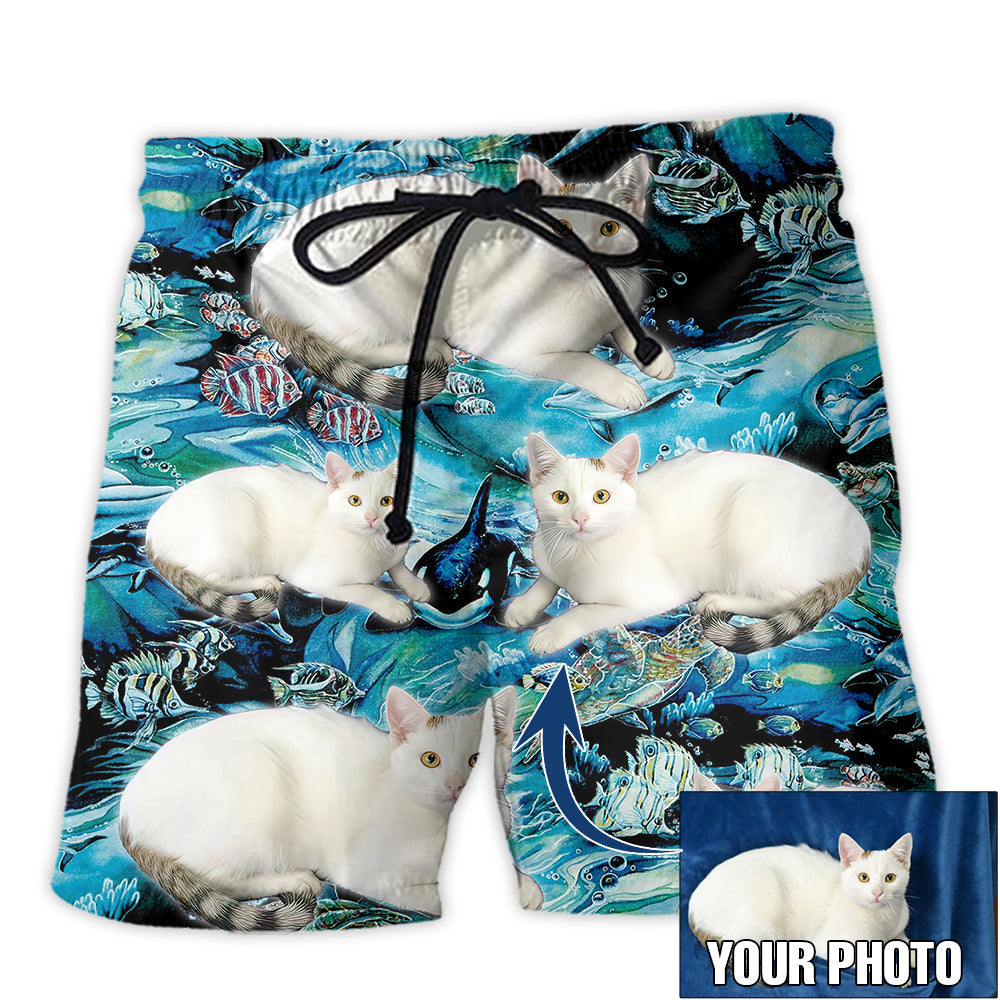 3 / Adults / S Cat Various Style Custom Photo - Beach Short - Owls Matrix LTD