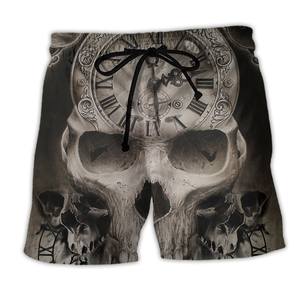 Skull This Time Is Ending Dark Art – Beach Short