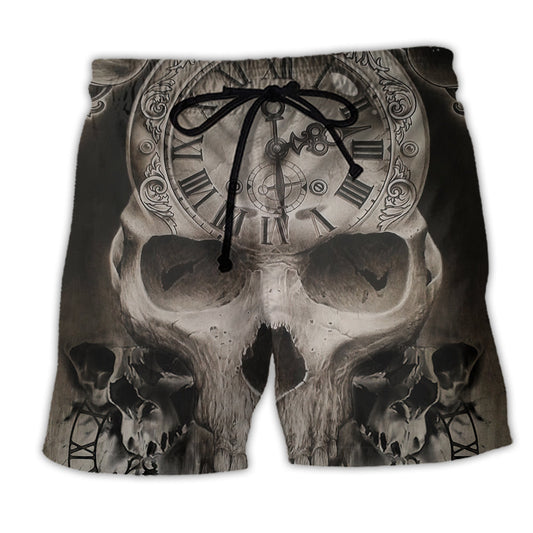 Skull This Time Is Ending Dark Art – Beach Short
