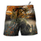 Beach Short / Adults / S Skull Into The Forest I Go Hiking Lover Camping - Beach Short - Owls Matrix LTD
