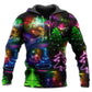 Christmas Tree And Snowman Neon Art – 3D Hoodie