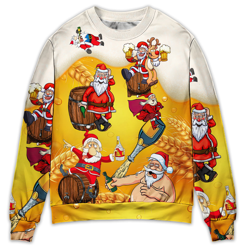 Christmas Santa Beer Holiday Fun Style – Sweater - Ugly Christmas Sweater