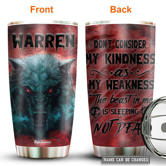 Wolf Kindness Personalized 20 Oz Tumbler For Coffee Travel And Daily Use
