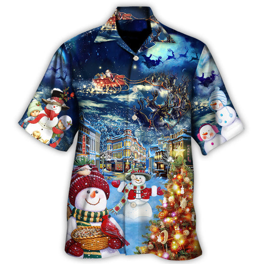 Christmas Family Snowman Love Light Art – Hawaiian Shirt