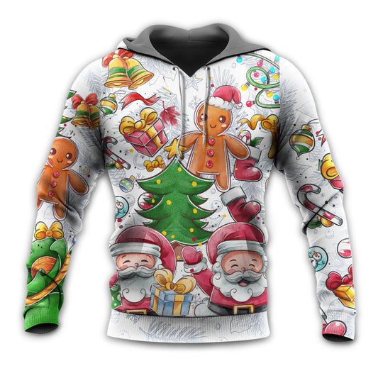 Christmas Santa Cute Snowman Gingerbread - Hoodie