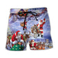 Santa Night Story Christmas Art - Beach Short